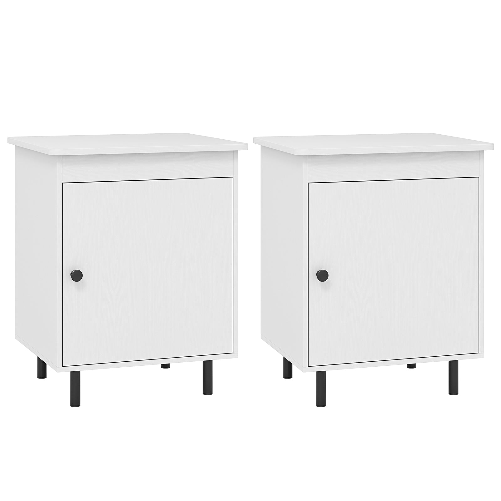 Nightstand Mid Century End Tables with Door
