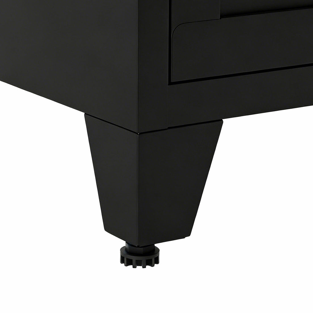 Dresser Low-Profile 7-Drawer Black Steel Smooth Glide 47.3x15.8x30.8 In