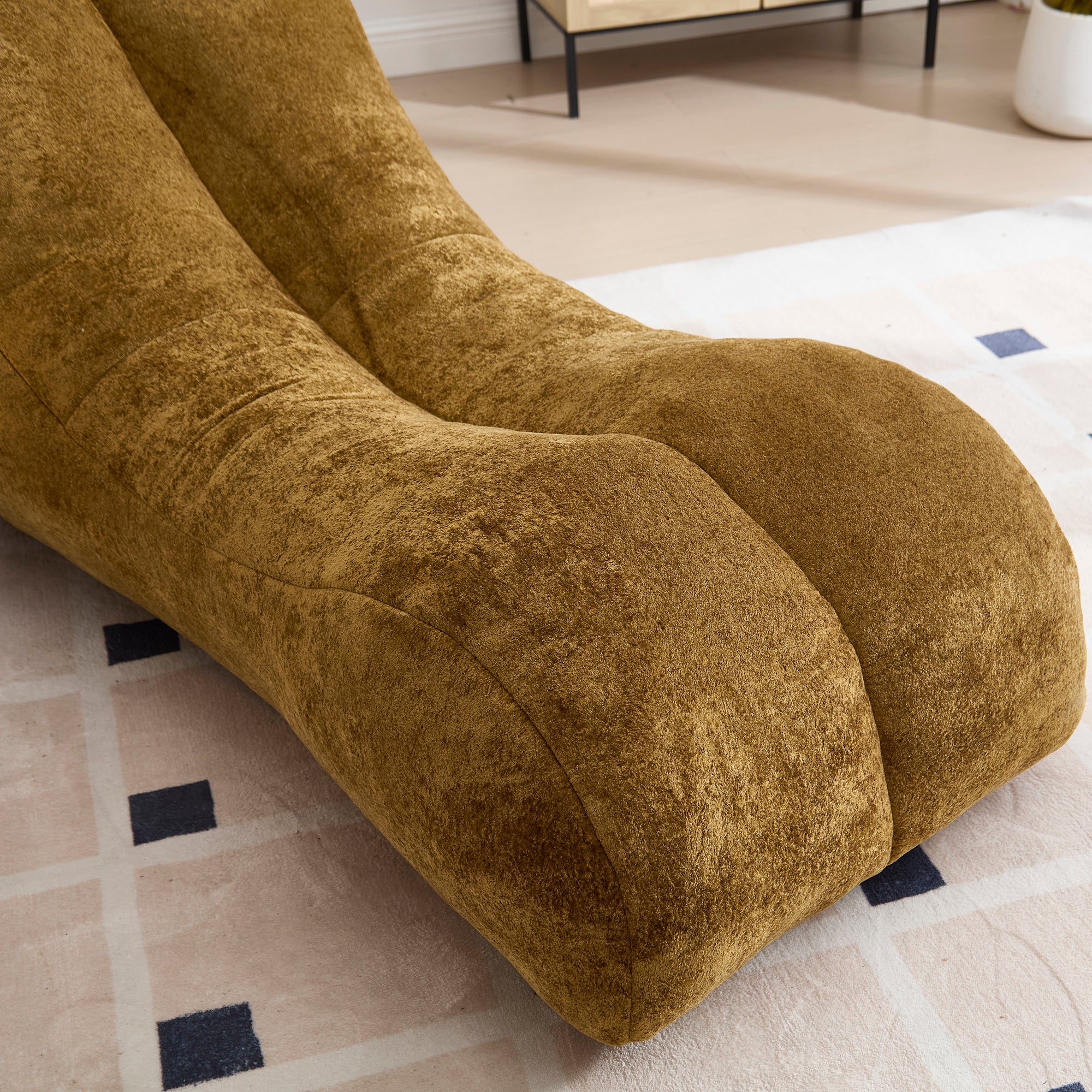 Bean Bag Sofa Chair Polyester Brown Foam Adult 59x30x23.6 In