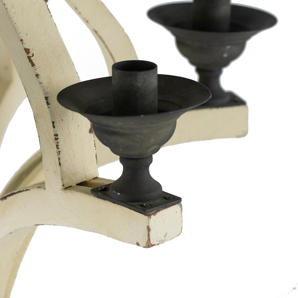 Chandelier 6-Light Wood Hanging Adjustable Chain Kitchen Dining