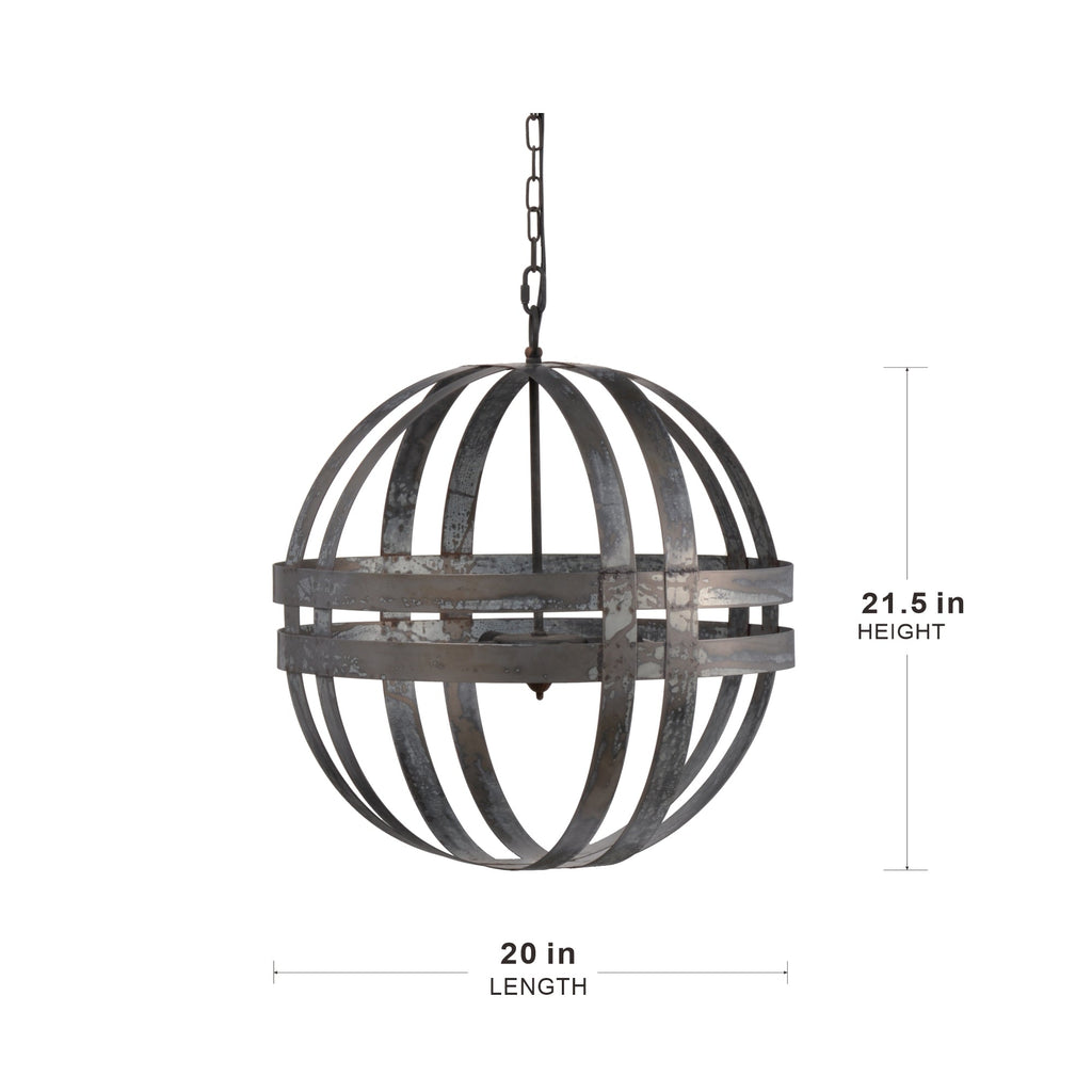 Chandelier 4-Light Galvanized Hanging Adjustable Chain Dining Room