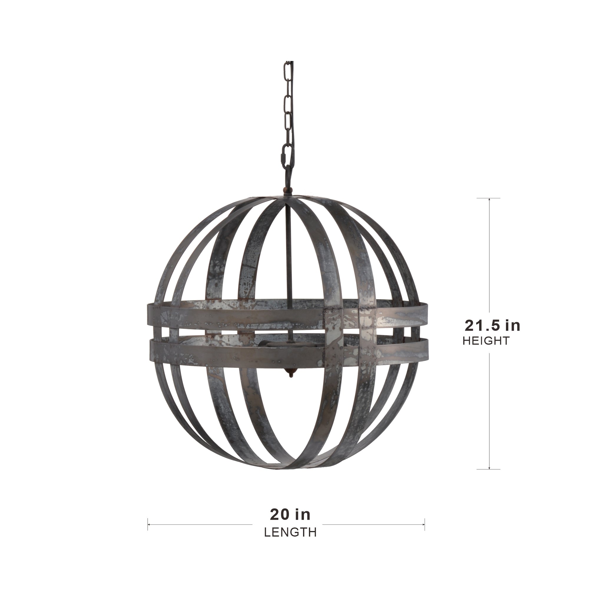 Chandelier 4-Light Galvanized Hanging Adjustable Chain Dining Room