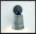 Rustic Galvanized Ribbed Wall Sconce