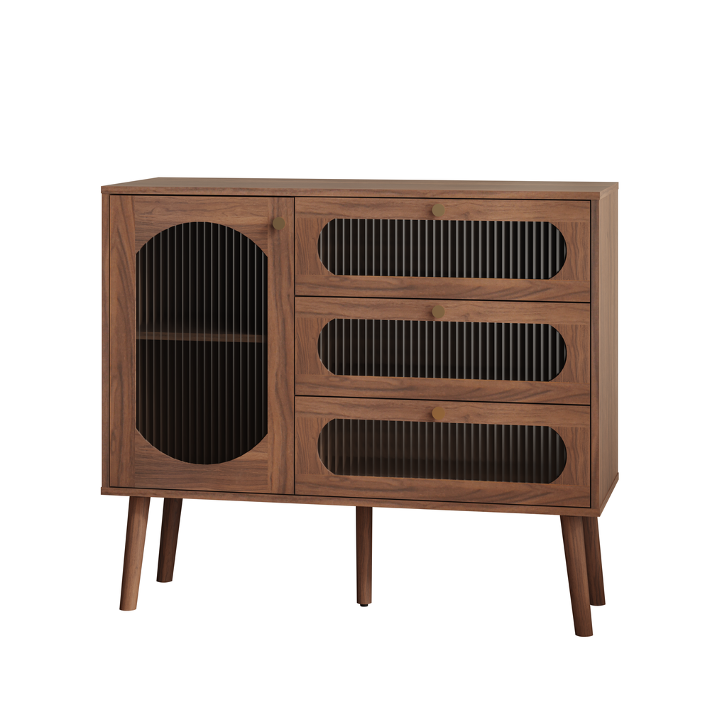 Chest of Drawers 3-Drawer Natural Particle Board 4 Legs 39.37x31.69 In