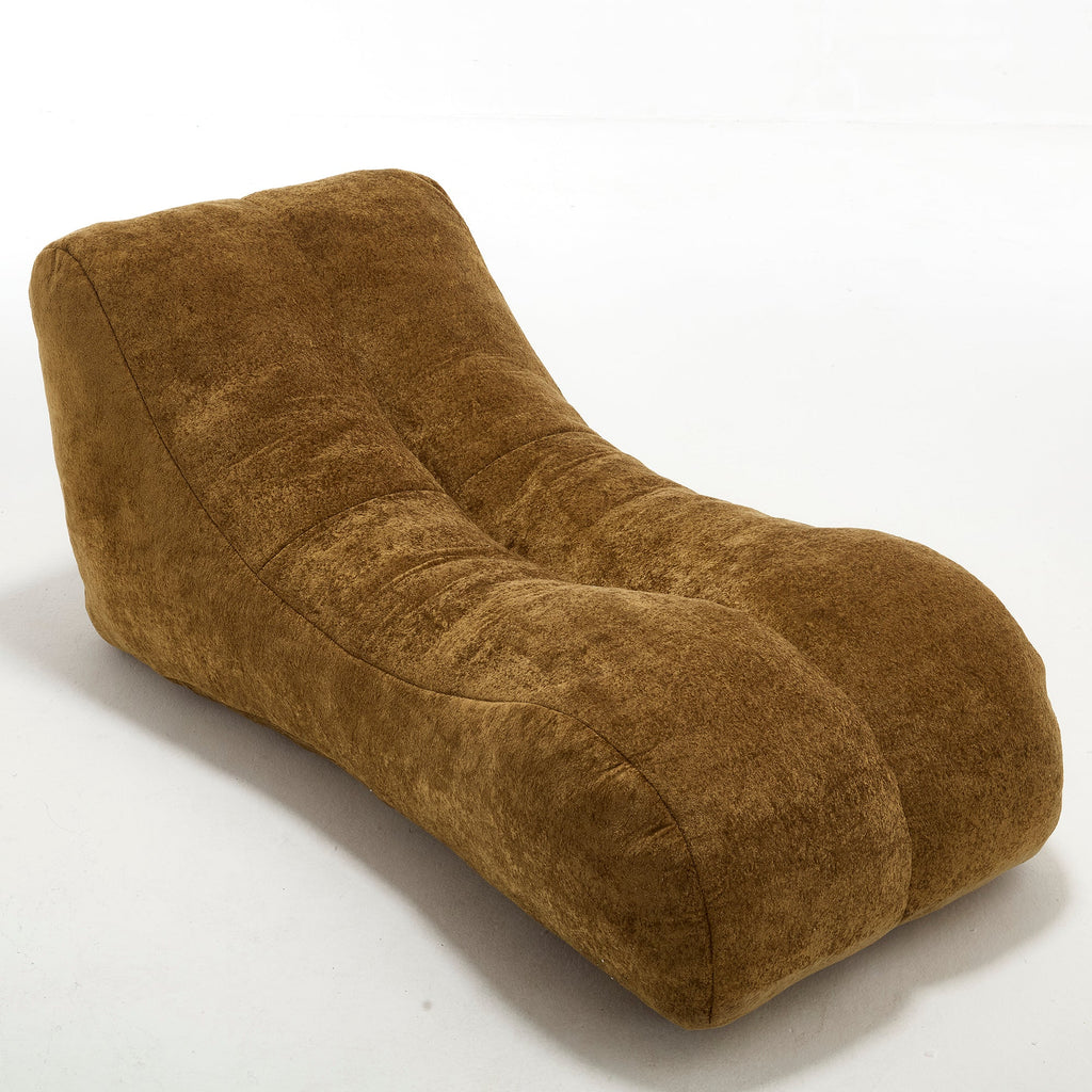 Bean Bag Sofa Chair Polyester Brown Foam Adult 59x30x23.6 In
