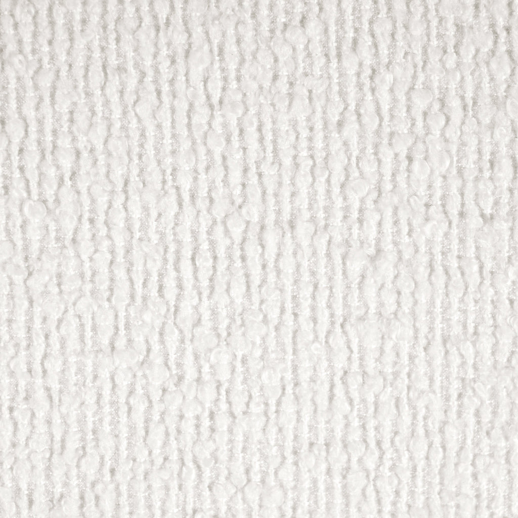Upholstered Oval Ottoman White Boucle Fabric Rubberwood Legs