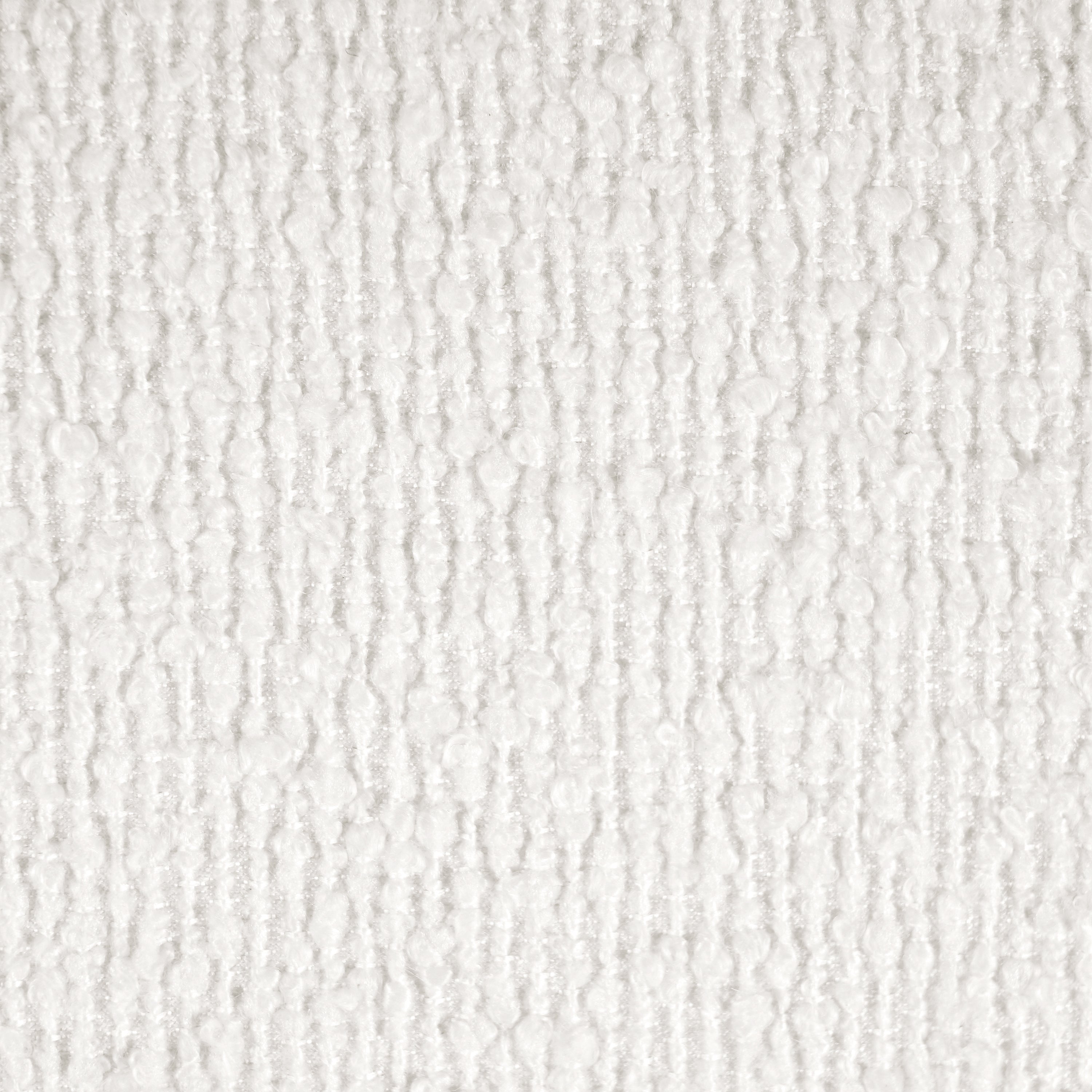 Upholstered Oval Ottoman White Boucle Fabric Rubberwood Legs