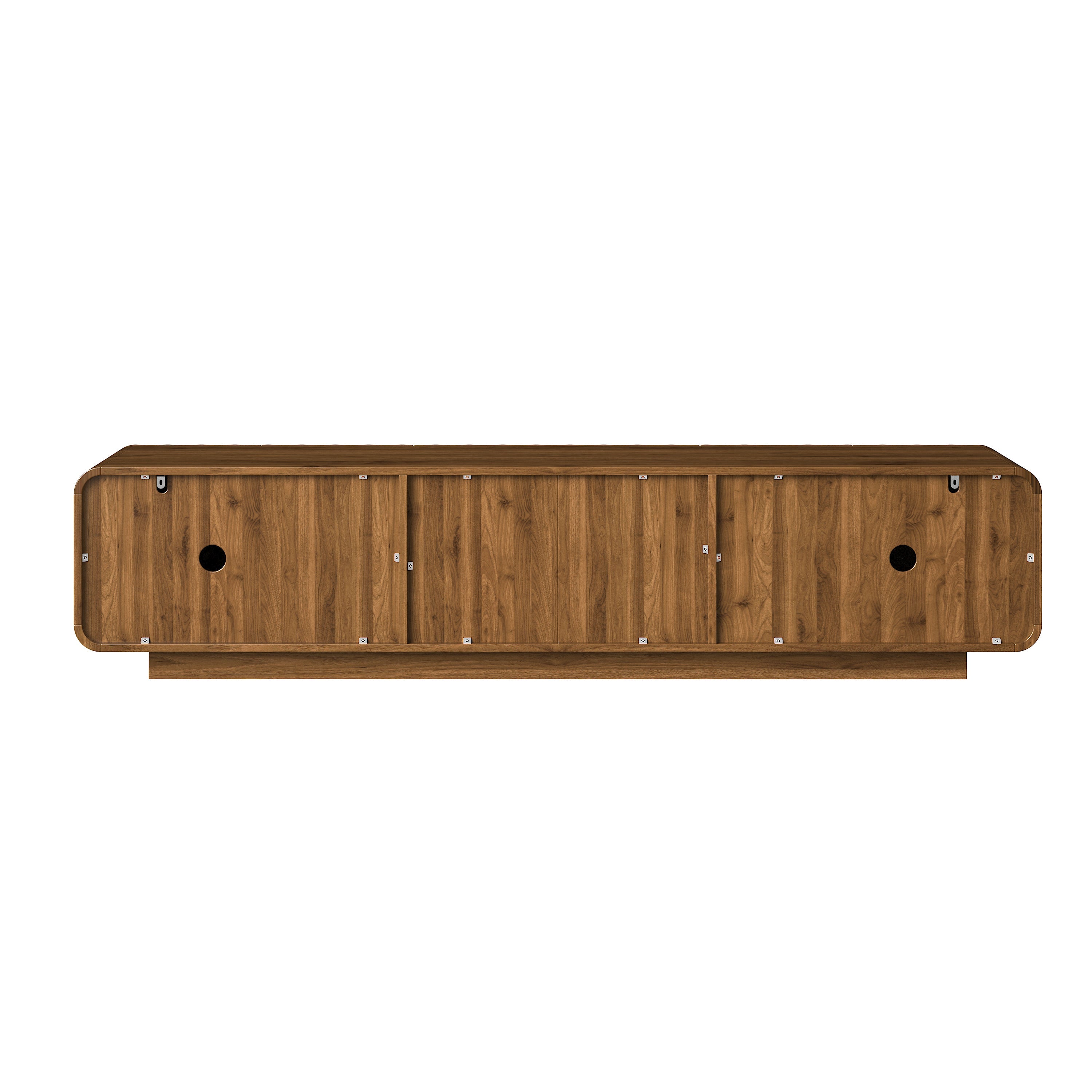 Mid-Century Walnut TV Stand Floating Base for 85" TVs