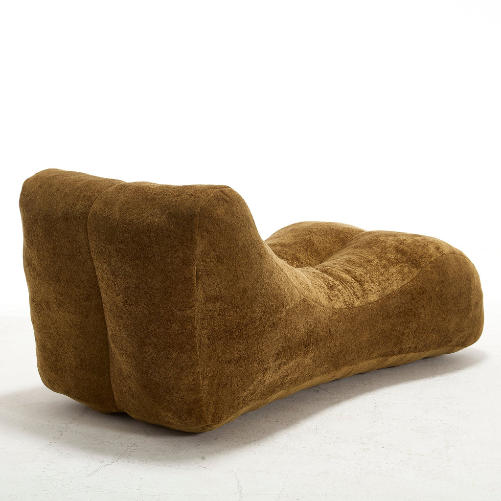 Bean Bag Sofa Chair Polyester Brown Foam Adult 59x30x23.6 In