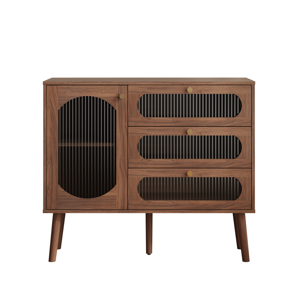 Chest of Drawers 3-Drawer Natural Particle Board 4 Legs 39.37x31.69 In