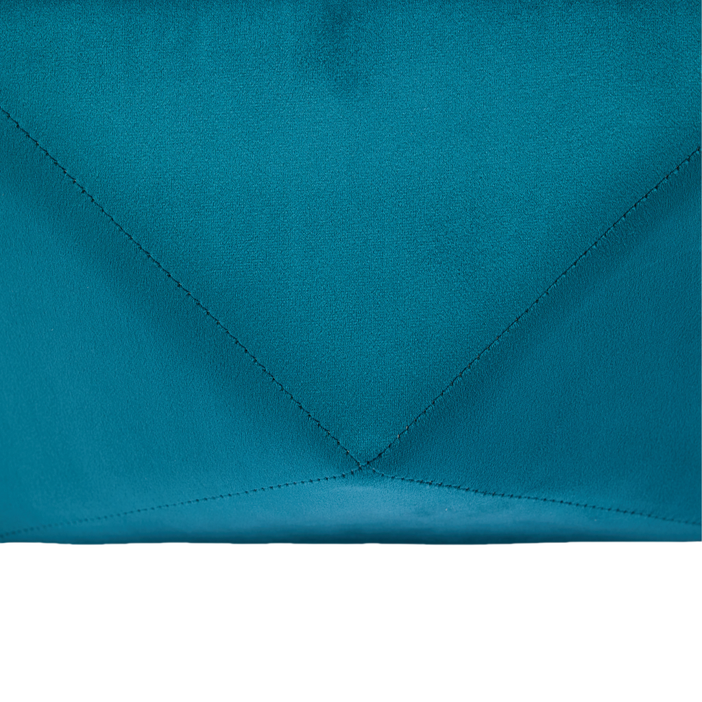 Elegant Velvet Polygon Diamond Tufted Storage Ottoman, Blue