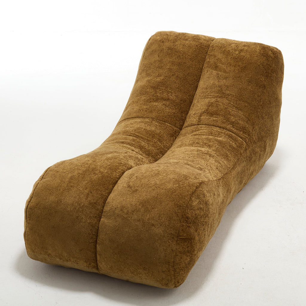 Bean Bag Sofa Chair Polyester Brown Foam Adult 59x30x23.6 In