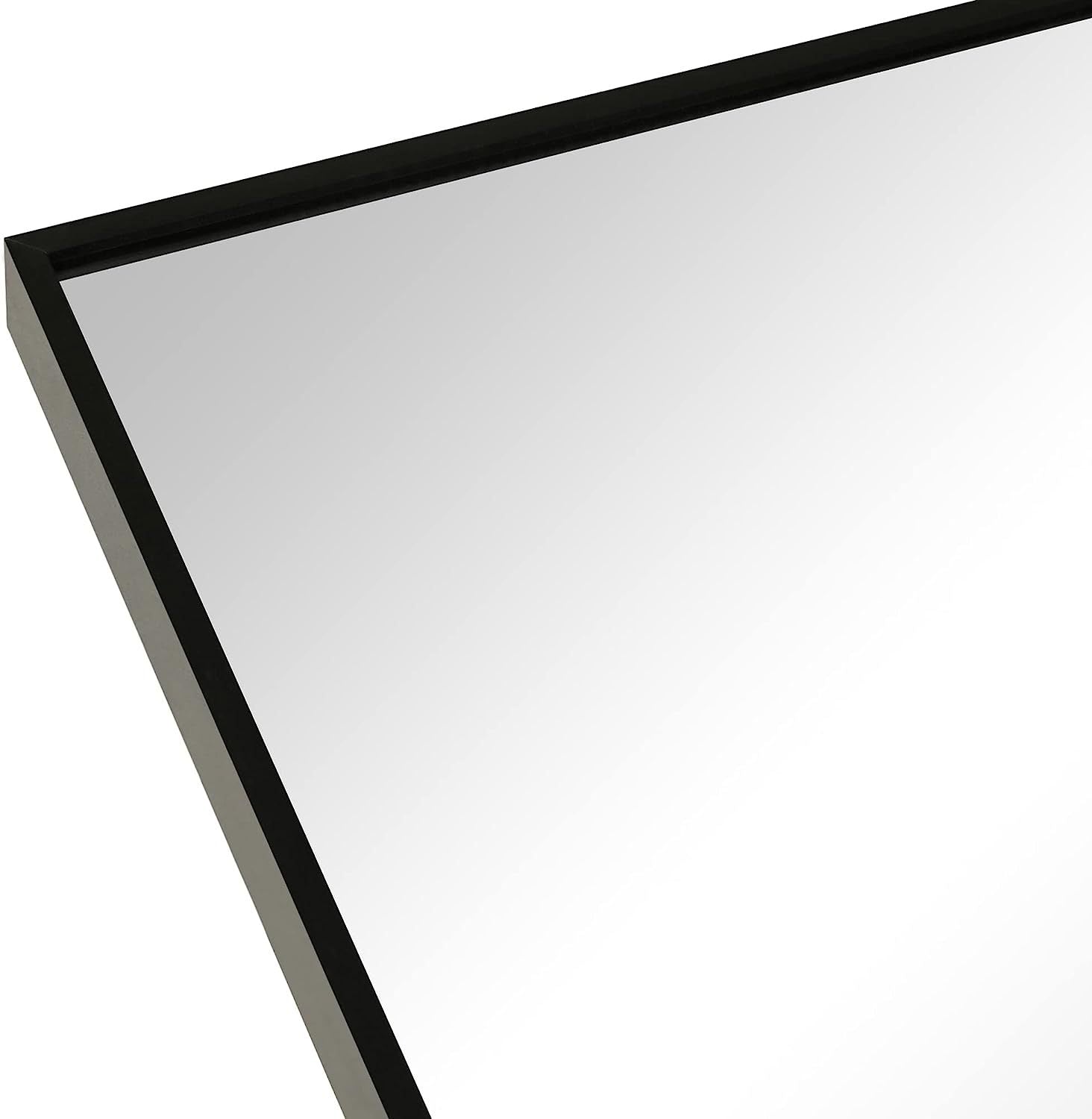Wall Mirror Arched Aluminum Frame Black 24x36 In Shatterproof Film